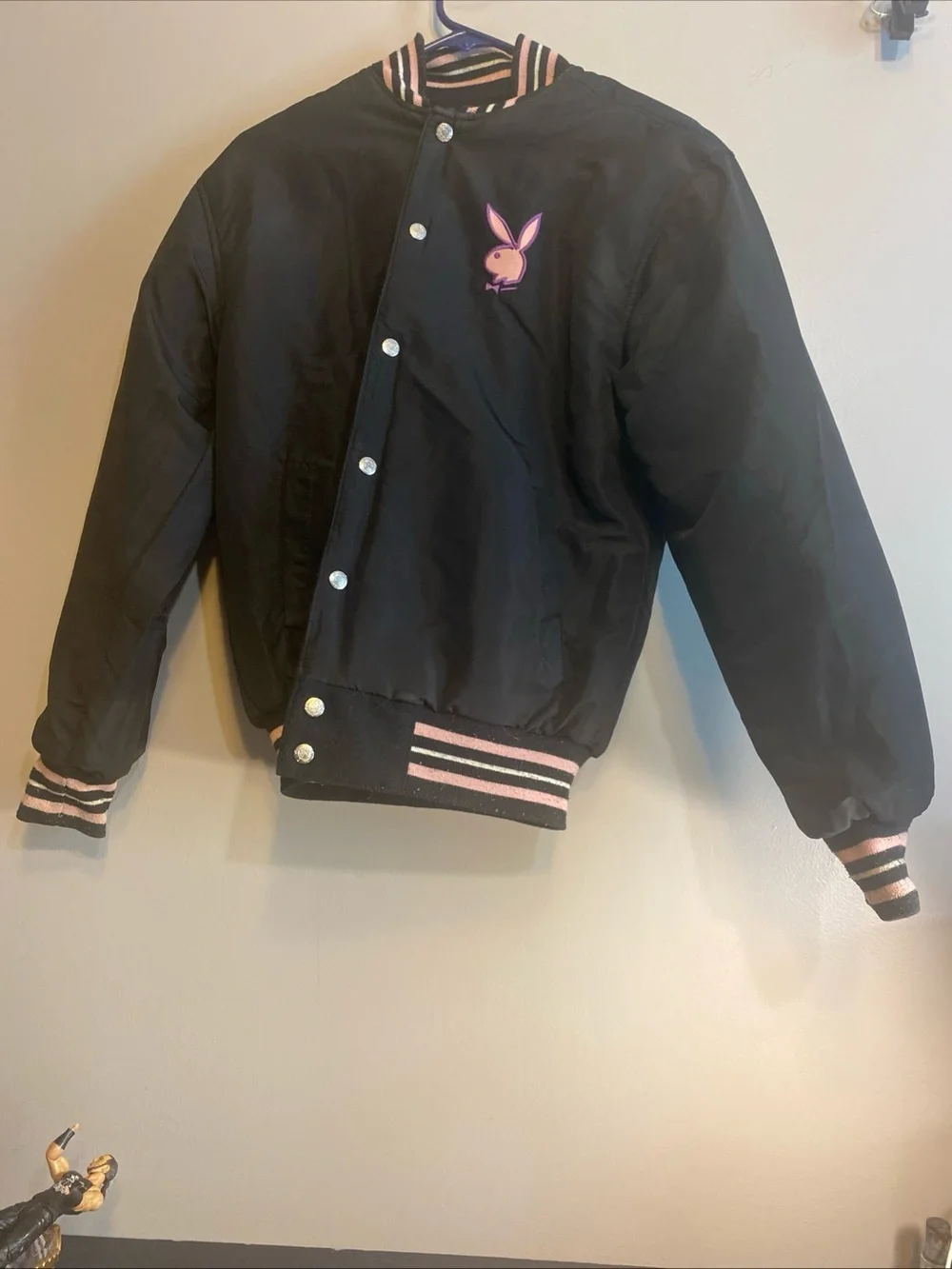 Playboy Reversible Jacket By Jeff Hamilton Sz L-XL No Sz Tag Varsity Bomber Rare